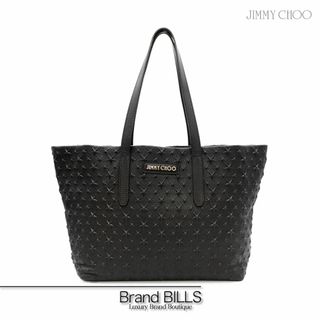 JIMMY CHOO - 未使用品 ジミーチュウ Sofia M ソフィアM トートバッグ グレイニーレザー スターエンボス ブラック ゴールド金具