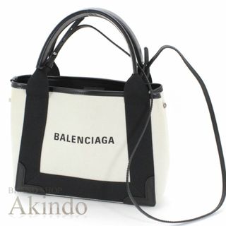 Balenciaga - 【新品・未使用】バレンシアガ バッグ ネイビーカバス XS 2Way スモール ハンドバッグ ショルダーバッグ ナチュラル キャンバス レザー 革 レディース 斜め掛けカバン 390346 BALENCIAGA 軽量 便利 ブランド