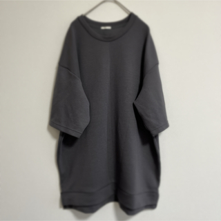 ジーユー(GU)のGU オーバーサイズTシャツ　スウェットTシャツ Lサイズ　グレー(Tシャツ/カットソー(半袖/袖なし))