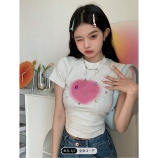 シーイン(SHEIN)のshein ビジュー　Tシャツ(Tシャツ/カットソー(半袖/袖なし))