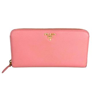 プラダ(PRADA)の　プラダ PRADA ラウンドファスナー ピンク サフィアーノ レディース 長財布(財布)