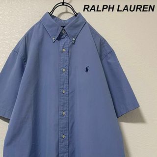 Ralph Lauren - 90's ラルフローレン BDシャツ 半袖 水色 ワンポイント 刺繍ロゴ