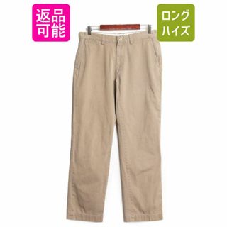 ラルフローレン(Ralph Lauren)のポロ ラルフローレン コットン チノ パンツ メンズ 32 32 古着 スラックス ストレート ノータック アーミー タイプ カーキ ワンポイント 茶(チノパン)