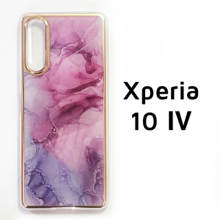 Xperia 10 Ⅳ ケース ピンク パープル メッキフレーム(Androidケース)