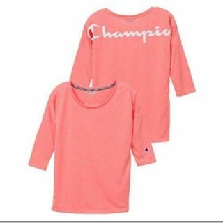 チャンピオン(Champion)のchampion レディース/長袖 Tシャツ/スポーツウェア ピンク Lサイズ(Tシャツ(長袖/七分))