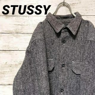 ステューシー(STUSSY)の【極希少】ステューシー☆STUSSY☆長袖厚手シャツ☆グレー☆灰☆L☆(シャツ)