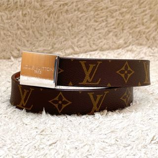 ルイヴィトン(LOUIS VUITTON)の美品　ルイヴィトン　ベルト　サンチュール　モノグラム　シルバーバックル　レザー(ベルト)