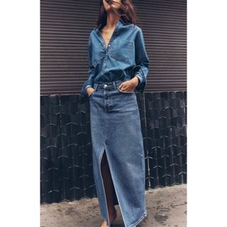 ZARA Z1975 デニムミディスカート