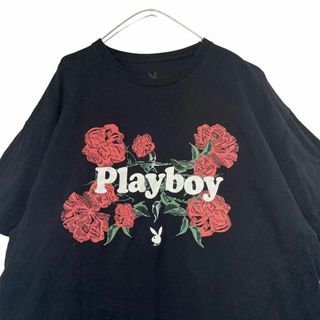 プレイボーイ(PLAYBOY)のプレイボーイ　バラプリント半袖TシャツメンズXL　g4(Tシャツ/カットソー(半袖/袖なし))