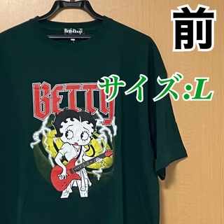 ベティブープ(Betty Boop)の【新品】 ベティちゃん　ベティブープ　ギター　L 半袖　tシャツ　緑 バンド(Tシャツ/カットソー(半袖/袖なし))