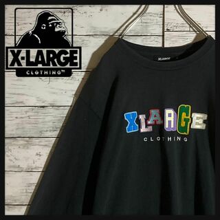 XLARGE - 【超人気】エクストララージ☆センター刺繍ロゴ　ロングTシャツ　入手困難
