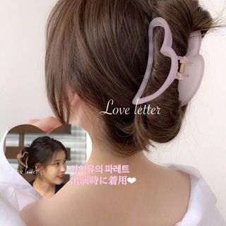 No.728 ハートバンスクリップ ピンク 韓国 IU着用 ヘアクリップ 量産型(バレッタ/ヘアクリップ)