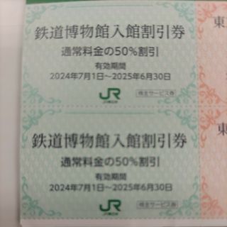 ジェイアール(JR)のJR東日本優待券の鉄道博物館半額割引券3枚300円(美術館/博物館)