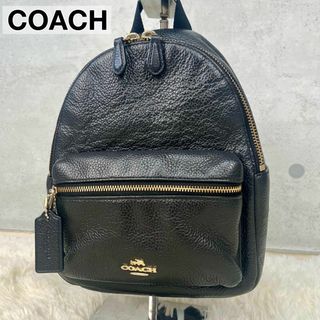 コーチ(COACH)の美品✨COACH ミニチャーリー ミニリュック ブラック レザー 38263(リュック/バックパック)