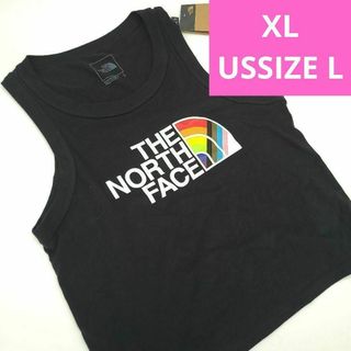 ザノースフェイス(THE NORTH FACE)のXL ノースフェイス タンクトップ レインボー 黒 ロゴ ハーフドーム アメリカ(タンクトップ)