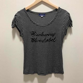 バーバリーブルーレーベル(BURBERRY BLUE LABEL)のバーバリーブルーレーベル　カットソー　Tシャツ　ボーダー　リボン　38(Tシャツ(半袖/袖なし))