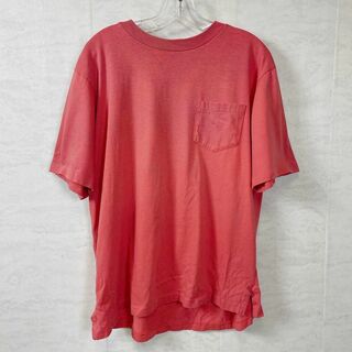 ヴィンテージTシャツ　シングルステッチ　無地プレーン　ピンクグレープフルーツ色(Tシャツ/カットソー(半袖/袖なし))