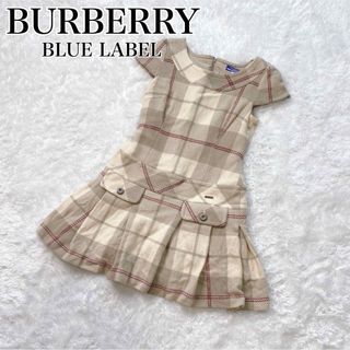 BURBERRY BLUE LABEL - バーバリー ブルーレーベル ワンピース チェック ミニ ウール 半袖 36