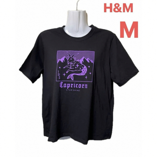 エイチアンドエム(H&M)のH&M レディース　半袖Tシャツ　ゾディアックTシャツ ブラック　Mサイズ(Tシャツ(半袖/袖なし))