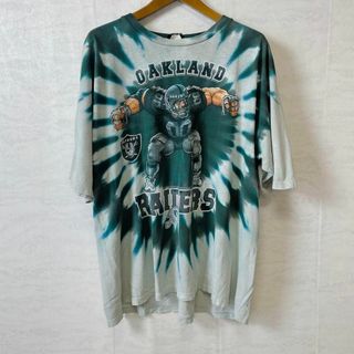 NFLアメフト　レイダース　タイダイ染め　緑グリーン　リキッドブルー　メンズ古着(Tシャツ/カットソー(半袖/袖なし))