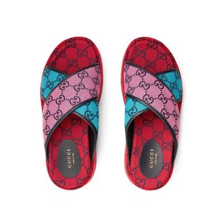 グッチ(Gucci)のGUCCI グッチ マルチカラー プラットフォーム サンダル 美品(サンダル)