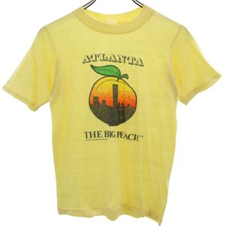 ヴィンテージ 70s 半袖 THE BIG PEACH Tシャツ イエロー VINTAGE アトランタ メンズ(Tシャツ/カットソー(半袖/袖なし))