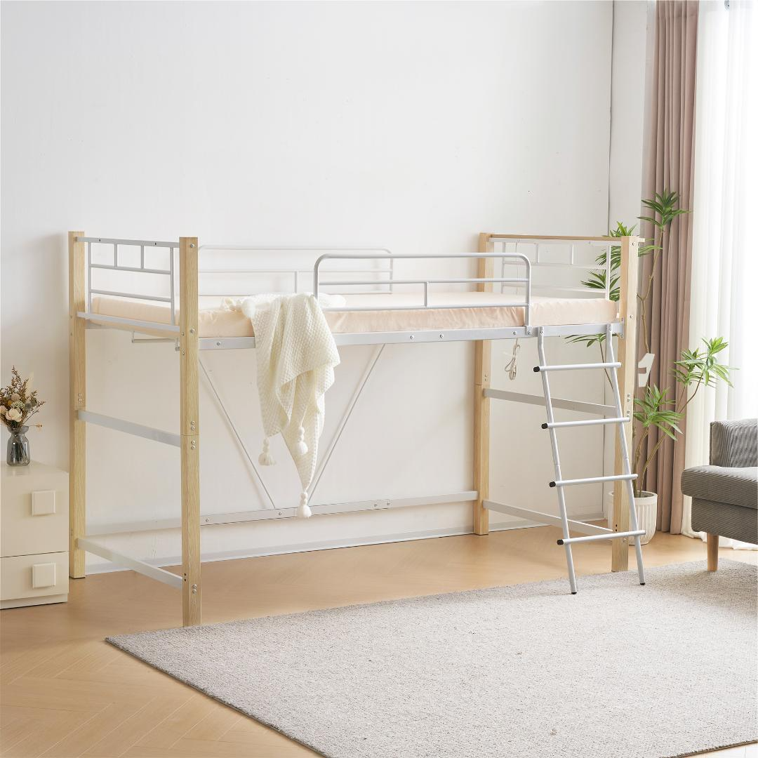 ロフトベッドパイプベッドシングル耐荷重150kg高さ140cm ロフトベッドパイプベッドシングル耐荷重150kg高さ140cm