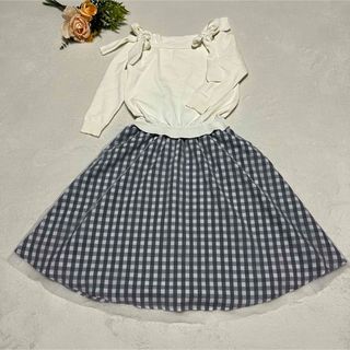 トッカ(TOCCA)の【美品】 TOCCA トッカ　ドッキング ワンピース　チェック　長袖　M(ひざ丈ワンピース)