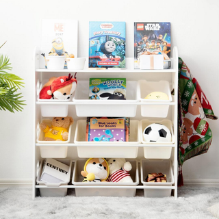 【人気商品】おもちゃ収納4段ラック 子ども用家具　MDF木製(棚/ラック/タンス)