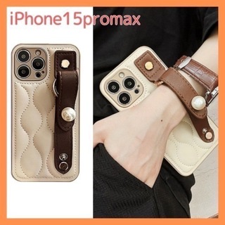 【新作】iPhone15 promax スマホケース パール 韓国 レザー調 (iPhoneケース)
