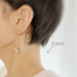 No.175  花びら　コットンパール　ピアス　イヤリング(ピアス)