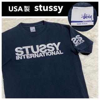 ステューシー(STUSSY)の90s OLD STUSSY ステューシー Tシャツ 銀タグ USA製 ブラック(Tシャツ/カットソー(半袖/袖なし))