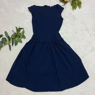 カルヴェン(CARVEN)のCARVEN カルヴェン　ノースリーブワンピース ネイビー　膝丈　36(ロングワンピース/マキシワンピース)