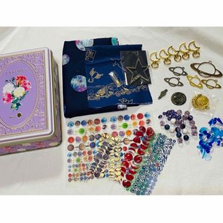 ハンドメイド 手芸用品 まとめ売り / 宇宙 レジン用 ビーズ 琉球ガラス 布