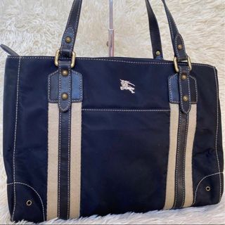 BURBERRY BLUE LABEL - バーバリーブルーレーベル トートバッグ ホースロゴ A4収納 肩掛け ブラック