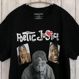 2PAC　ツーパック　ポエティックジャスティス　サイズＭ　黒ブラック　メンズ古着(Tシャツ/カットソー(半袖/袖なし))