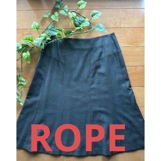 ロペ(ROPE’)のROPE ボックススカート フレアスカート 日本製(ひざ丈スカート)