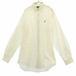 ラルフローレン(Ralph Lauren)のラルフローレン ロゴ刺繍 長袖 ボタンダウンシャツ 16-35 ホワイト RALPH LAUREN メンズ(シャツ)