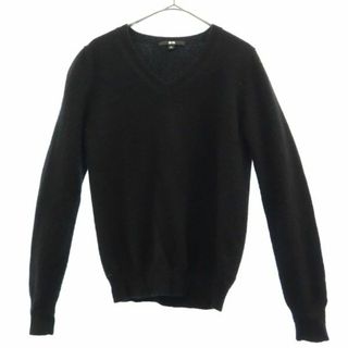 ユニクロ(UNIQLO)のユニクロ 長袖 カシミヤ100% Vネック セーター S ブラック UNIQLO +J ニット レディース(ニット/セーター)