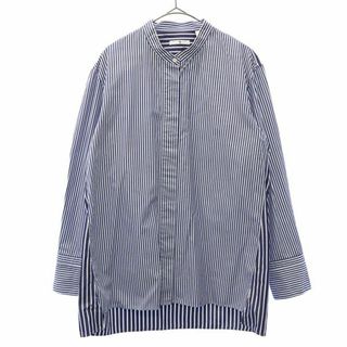 ユニクロ(UNIQLO)のユニクロ プラスジェイコラボ ストライプ 長袖 バンドカラー コットンシャツ L UNIQLO +J #NAME? レディース(シャツ/ブラウス(長袖/七分))