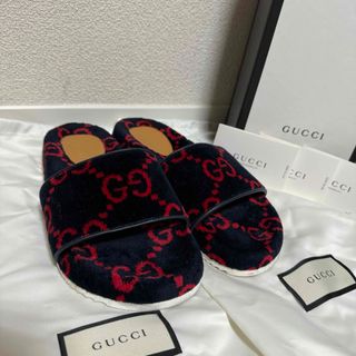 GUCCI - 美品! グッチ テリークロススライドサンダル ジャンボ GUCCI - 美品! グッチ テリークロススライドサンダル ジャンボ