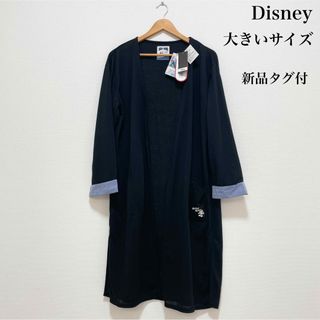 ディズニー(Disney)の【新品タグ付】Disney ミッキー ロング刺繍カーディガン 大きいサイズ 春夏(カーディガン)