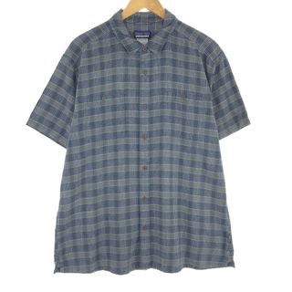 パタゴニア(patagonia)の古着 パタゴニア Patagonia 53139 総柄 半袖 コットン×ヘンプシャツ メンズXL /eaa454676(シャツ)