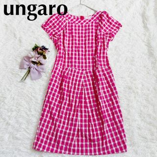 ユーバイウンガロ(U by ungaro)の✳︎U by ungaro ウンガロ　可愛い♡チェック柄サッカー生地ワンピース(ひざ丈ワンピース)