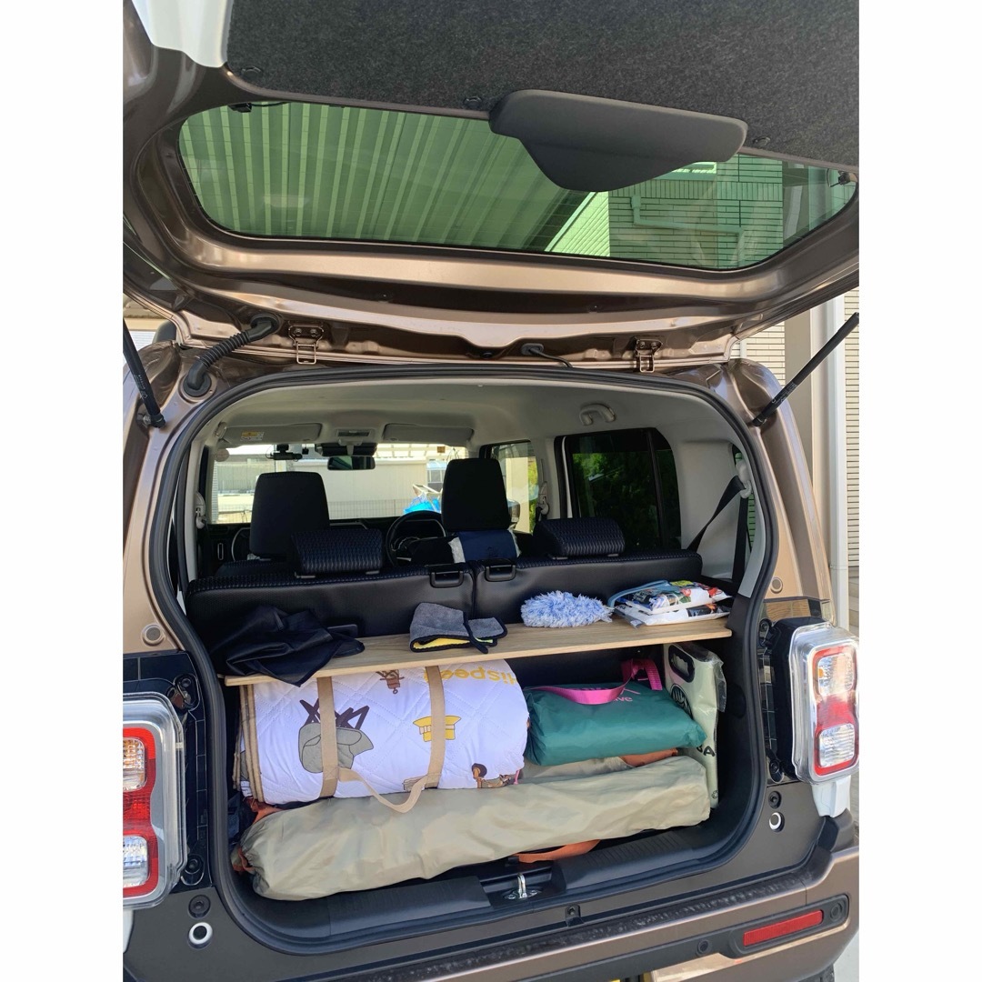 スズキ 新型ハスラー用ラゲッジボード 木製 塗装済み ワイドタイプ 車中泊5 スズキ 新型ハスラー用ラゲッジボード 木製 塗装済み ワイドタイプ 車中泊5