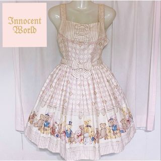 イノセントワールド(Innocent World)のInnocent World ミュージアムベアージャンパースカート ピンク(ひざ丈ワンピース)