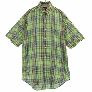 ラルフローレン(Ralph Lauren)のラルフローレン チェック 半袖 ボタンダウンシャツ S グリーン系 RALPH LAUREN メンズ(シャツ)