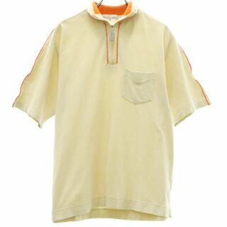 サンタフェ(Santafe)のサンタフェ 半袖 ジップアップ ポロシャツ 46 ベージュ santa fe 鹿の子 メンズ(ポロシャツ)