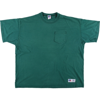 古着 90年代 ラッセル Russell 無地ポケットTシャツ USA製 メンズXXL ヴィンテージ /eaa451857(Tシャツ/カットソー(半袖/袖なし))