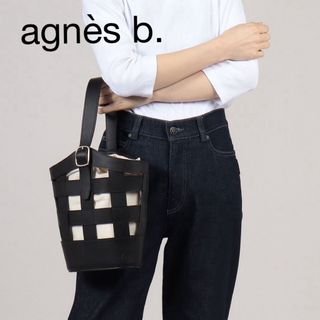 agnes b. - 美品アニエスベー　agnès b. 巾着 レザー 本革 黒ハンドバッグ